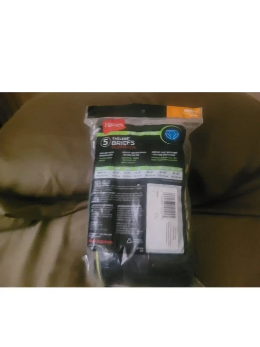 Brand-New In Package Hanes Tagless Briefs Underwear 5-Pack Size 2XL